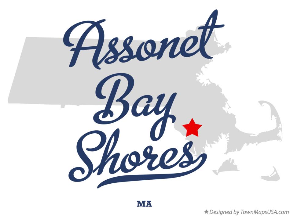 Map of Assonet Bay Shores Massachusetts MA