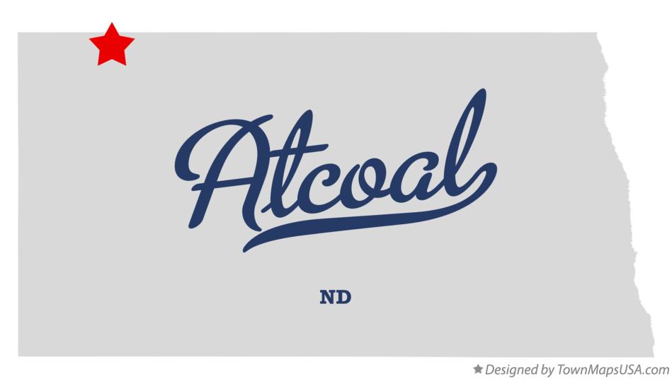 Map of Atcoal North Dakota ND
