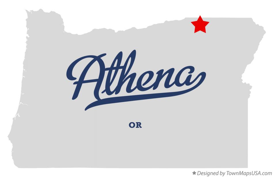 Map of Athena Oregon OR
