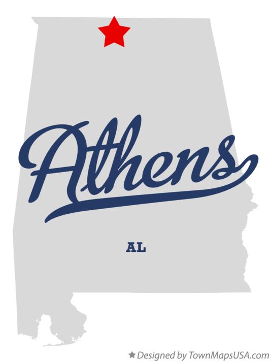 Map of Athens Alabama AL