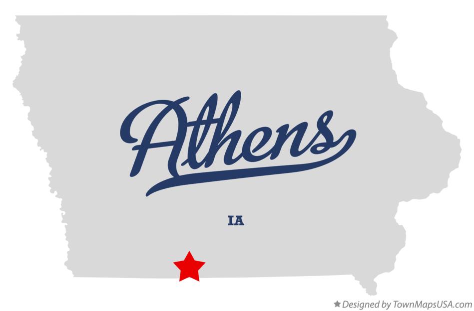 Map of Athens Iowa IA