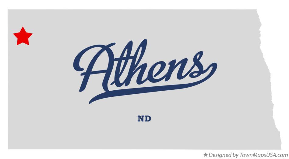 Map of Athens North Dakota ND