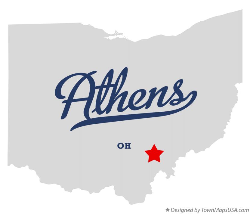 Map of Athens Ohio OH