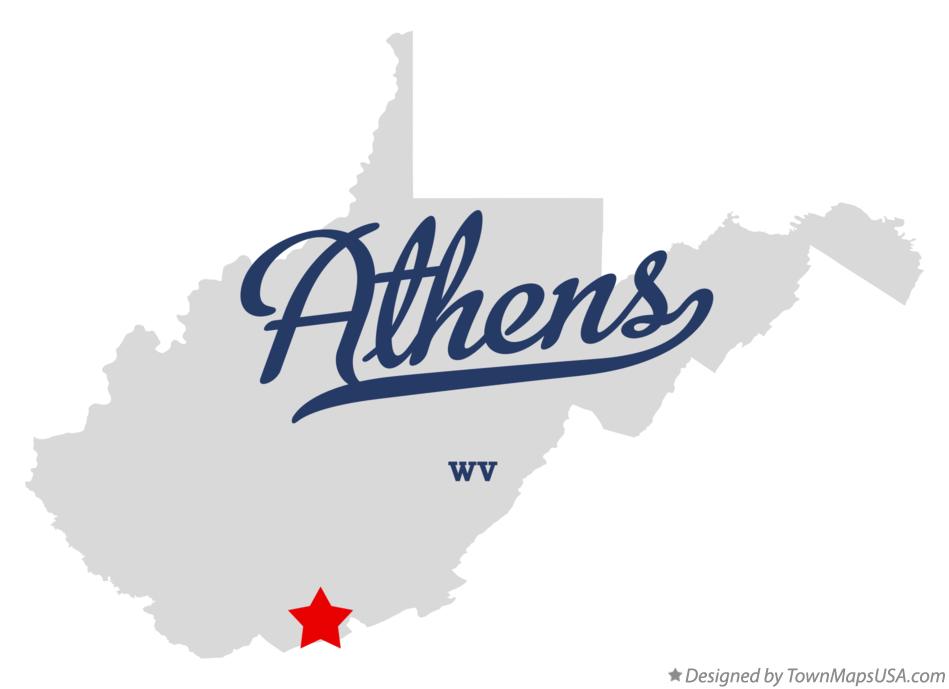 Map of Athens West Virginia WV