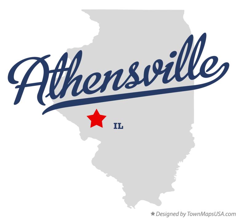 Map of Athensville Illinois IL