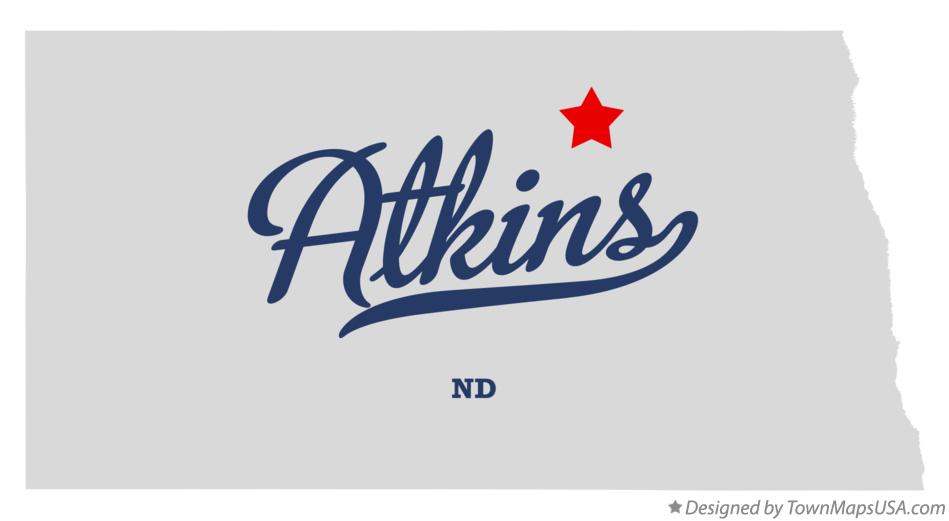 Map of Atkins North Dakota ND