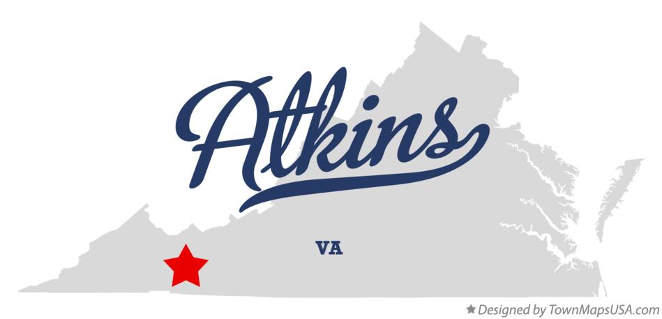 Map of Atkins Virginia VA