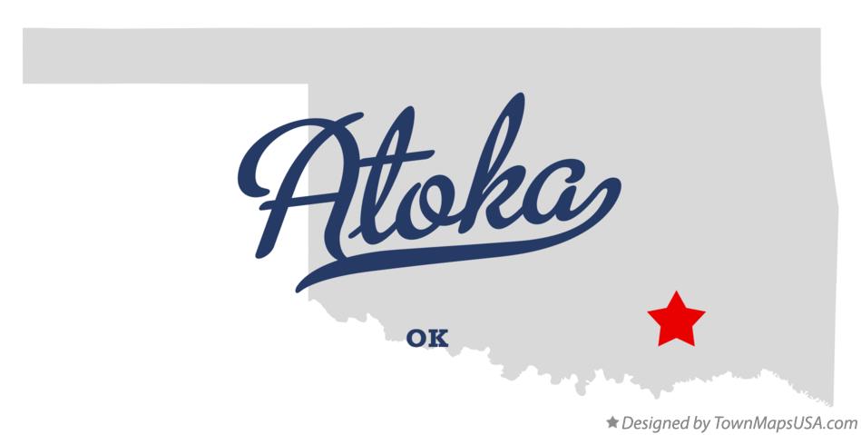 Map of Atoka Oklahoma OK