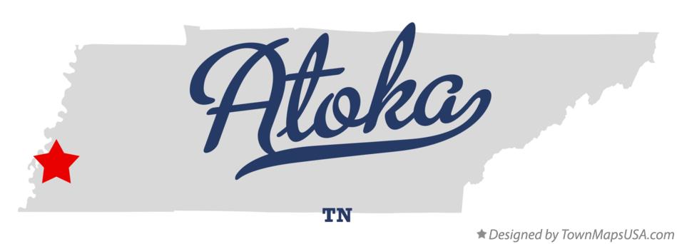 Map of Atoka Tennessee TN