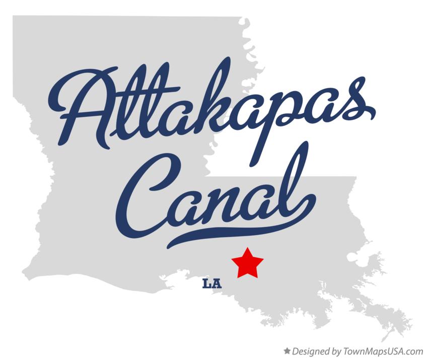 Map of Attakapas Canal Louisiana LA