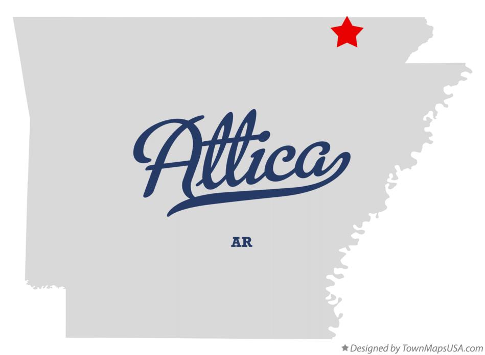 Map of Attica Arkansas AR