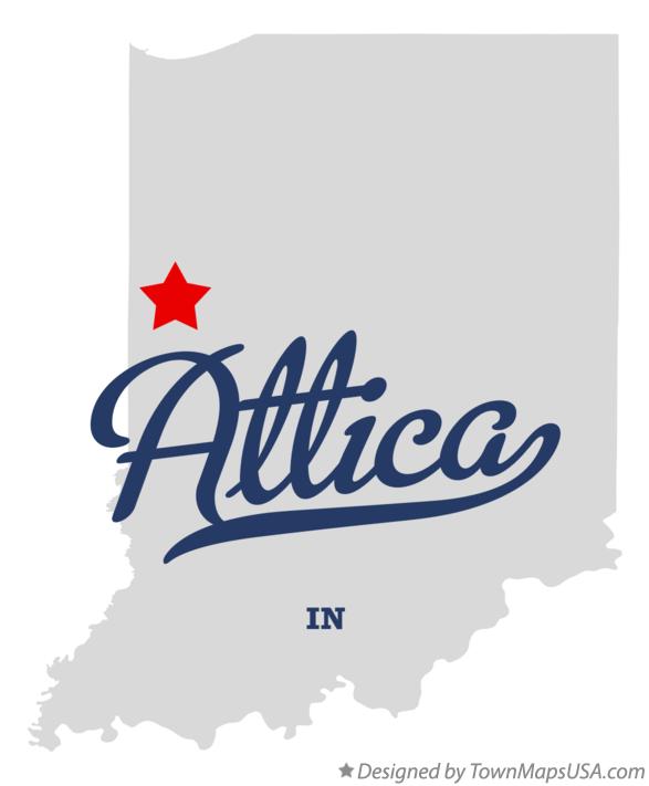 Map of Attica Indiana IN