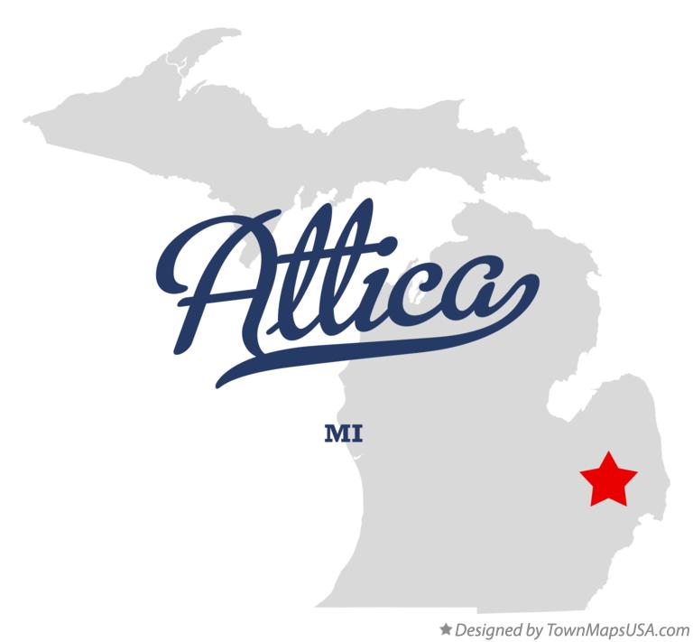 Map of Attica Michigan MI