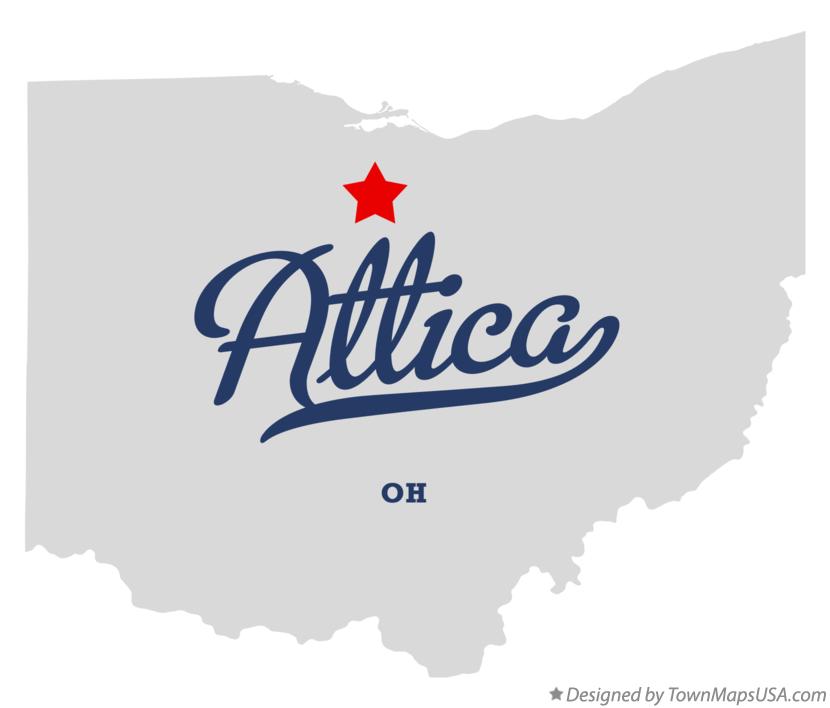 Map of Attica Ohio OH