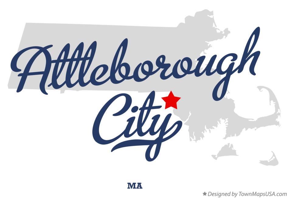 Map of Attleborough City Massachusetts MA