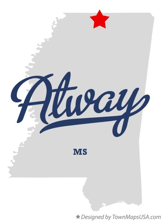 Map of Atway Mississippi MS