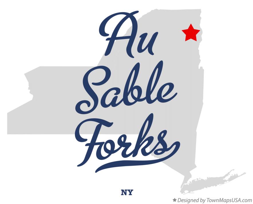 Map of Au Sable Forks New York NY