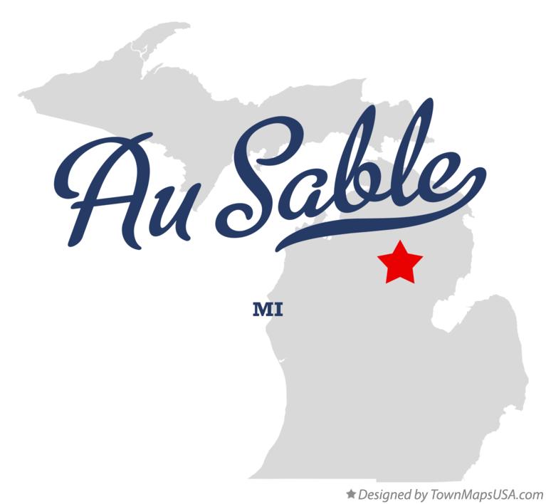 Map of Au Sable Michigan MI
