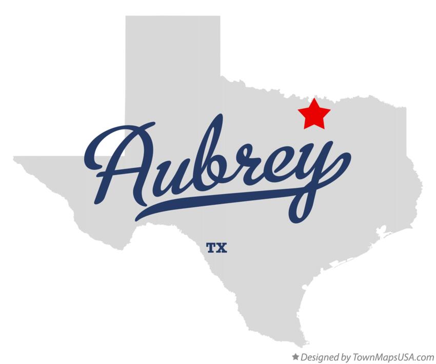 Map of Aubrey Texas TX