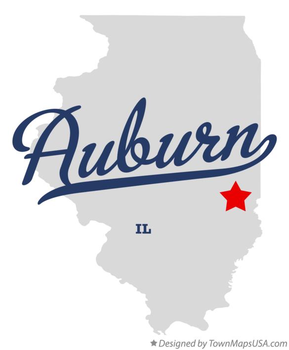 Map of Auburn Illinois IL