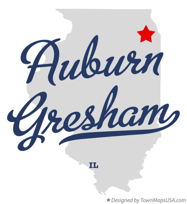 Map of Auburn Gresham Illinois IL