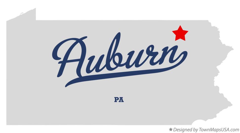 Map of Auburn Pennsylvania PA