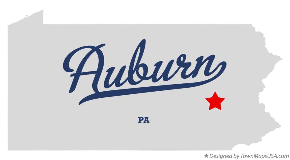 Map of Auburn Pennsylvania PA