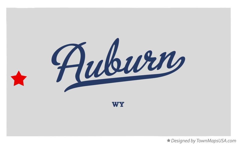 Map of Auburn Wyoming WY