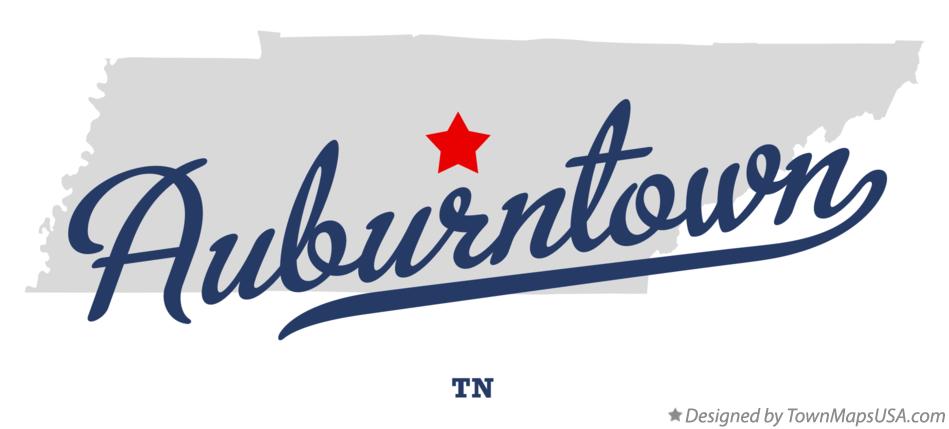 Map of Auburntown Tennessee TN