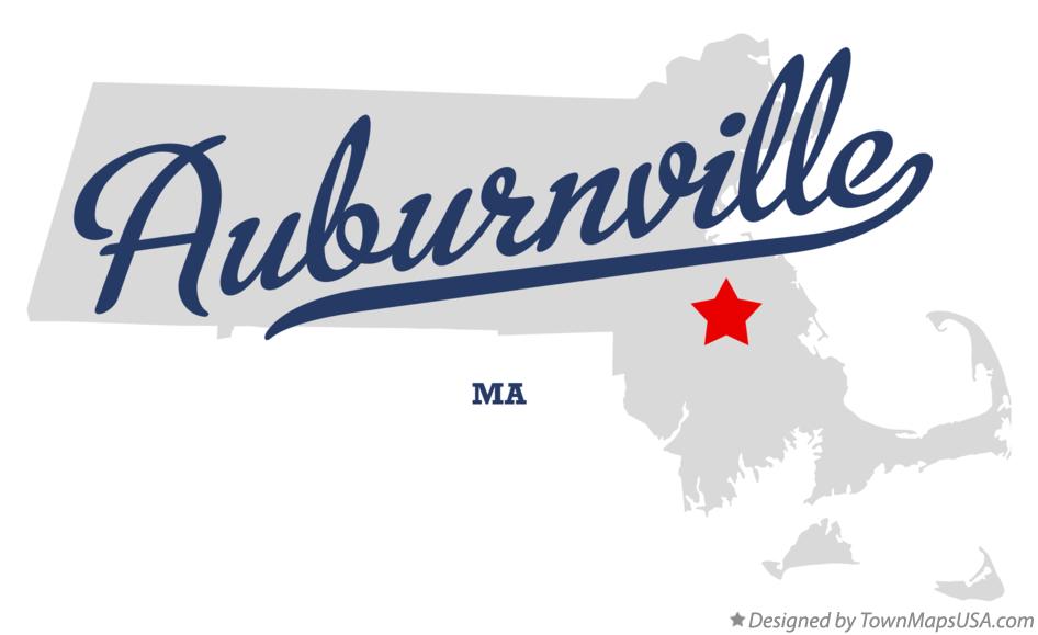 Map of Auburnville Massachusetts MA