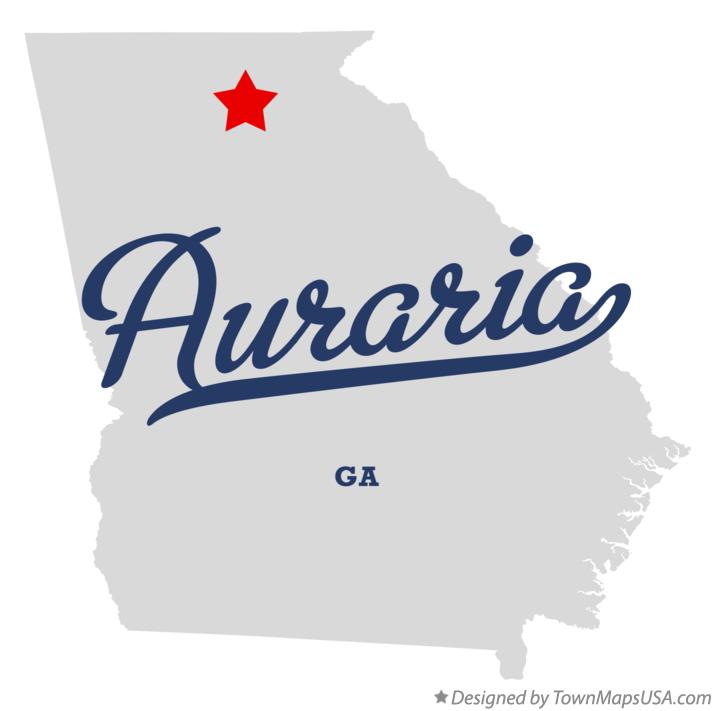 Map of Auraria Georgia GA