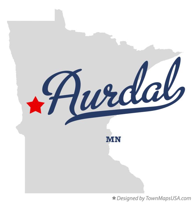 Map of Aurdal Minnesota MN