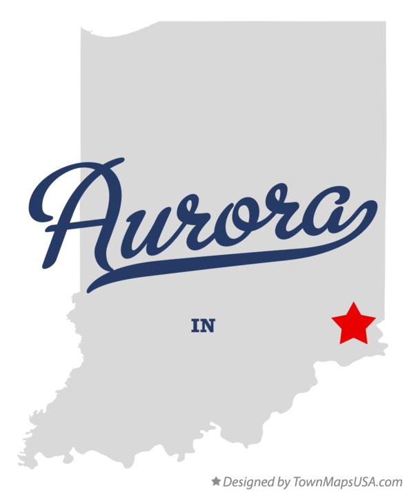Map of Aurora Indiana IN