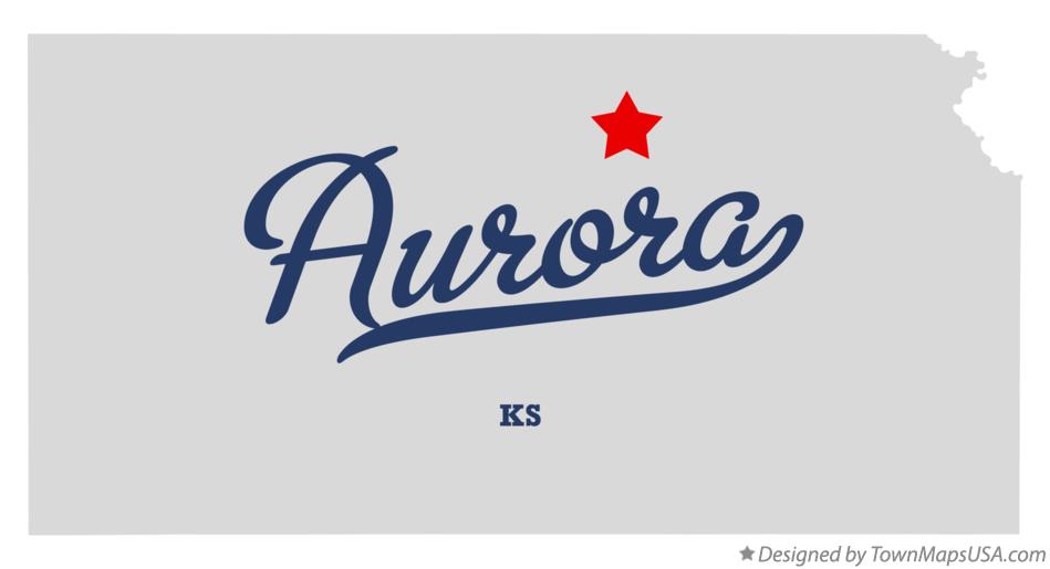 Map of Aurora Kansas KS