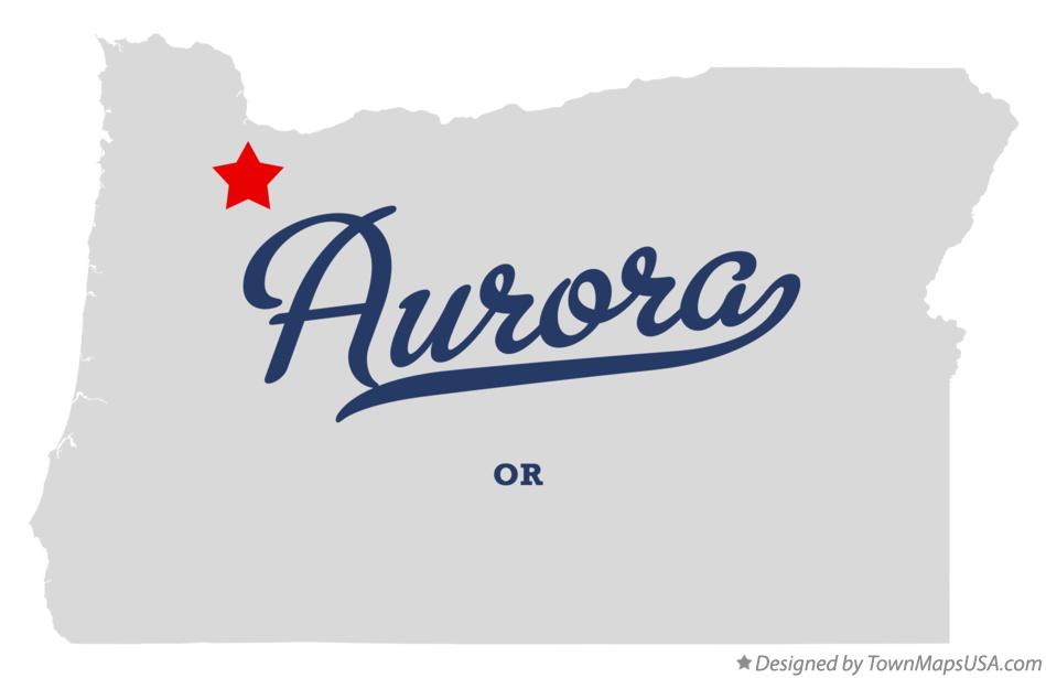 Map of Aurora Oregon OR