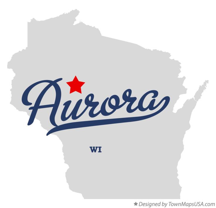 Map of Aurora Wisconsin WI