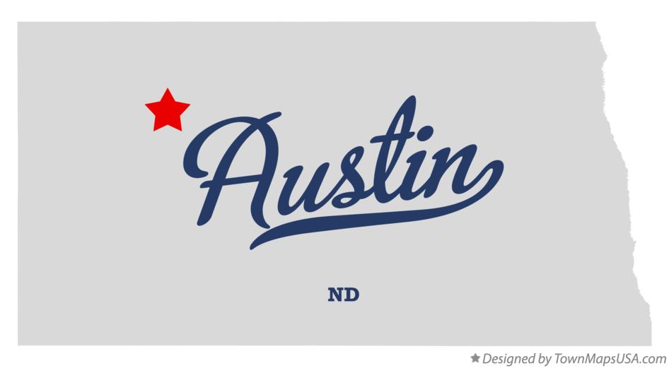 Map of Austin North Dakota ND