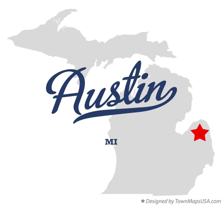 Map of Austin Michigan MI
