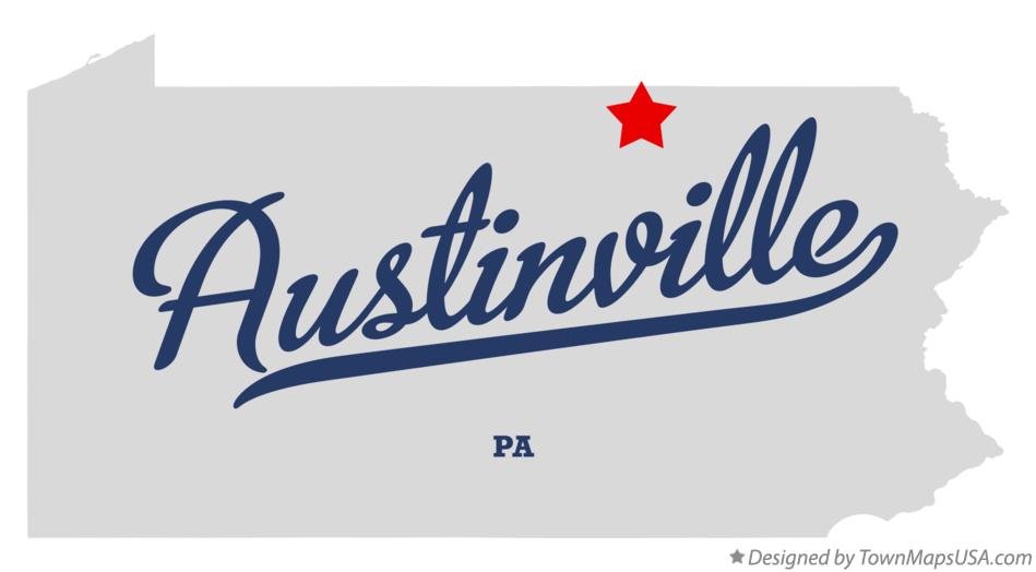 Map of Austinville Pennsylvania PA