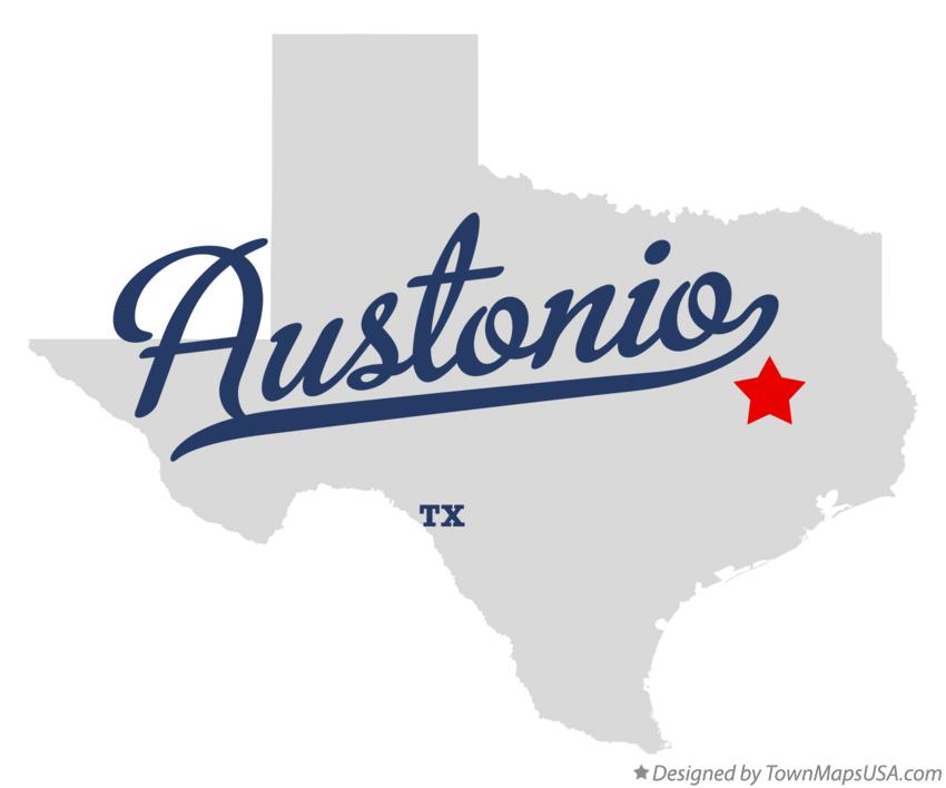 Map of Austonio Texas TX