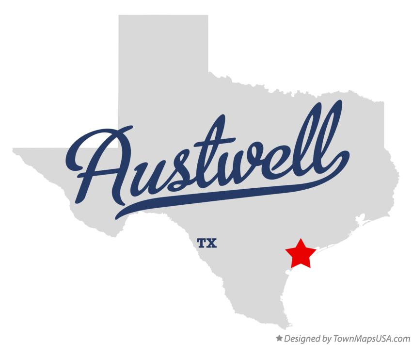 Map of Austwell Texas TX