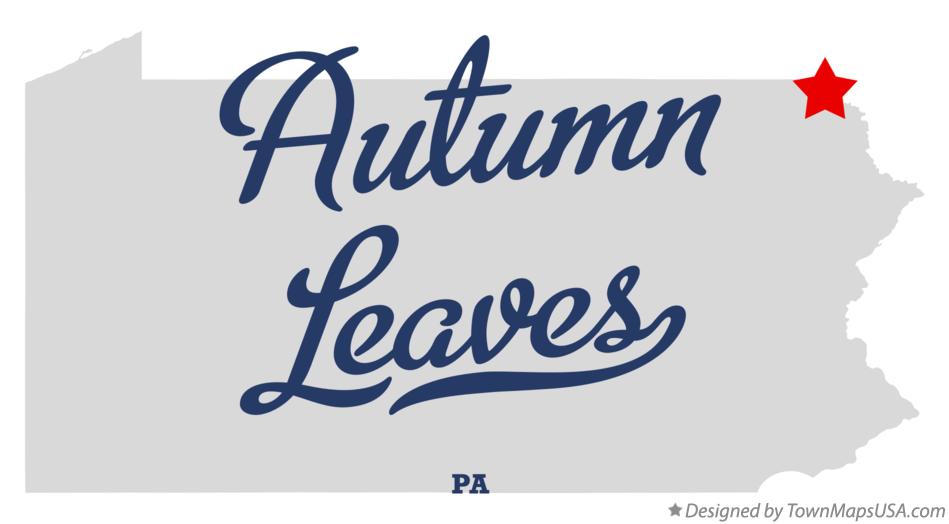 Map of Autumn Leaves Pennsylvania PA