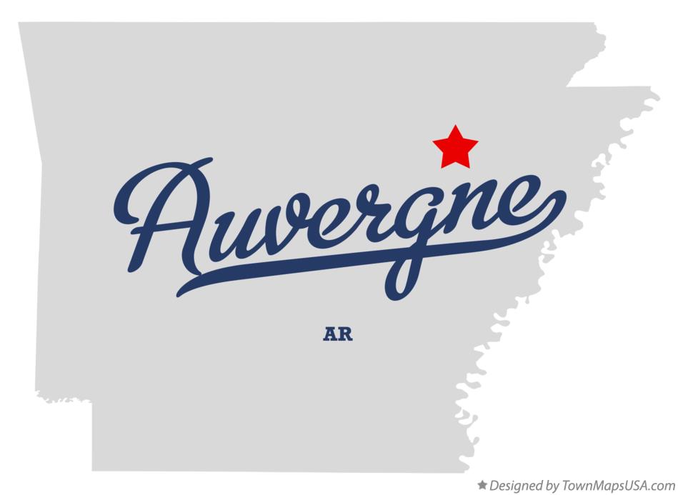 Map of Auvergne Arkansas AR