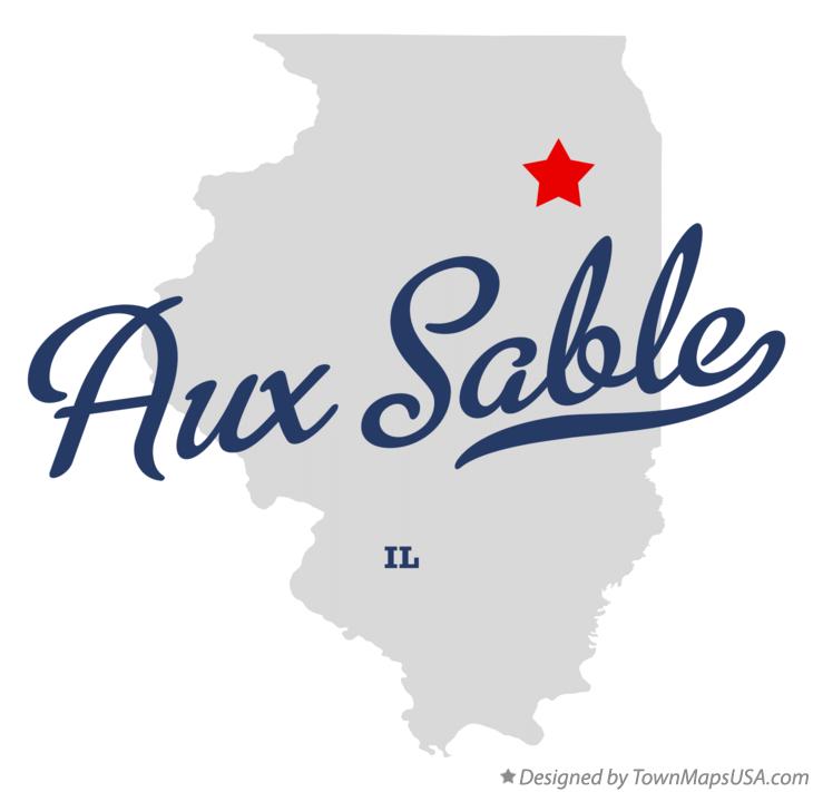 Map of Aux Sable Illinois IL