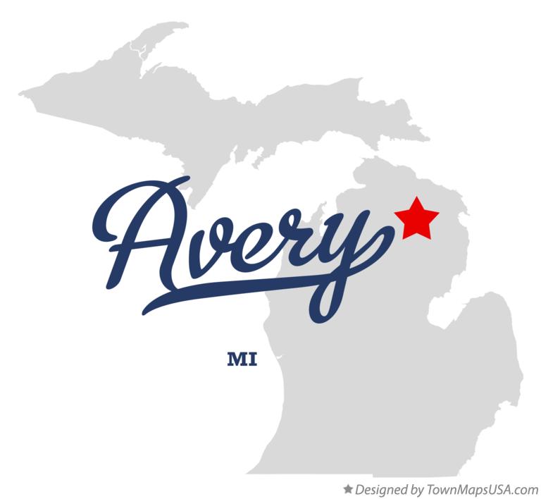 Map of Avery Michigan MI