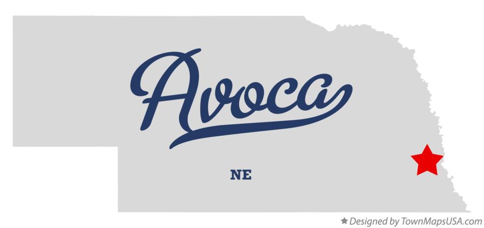Map of Avoca Nebraska NE