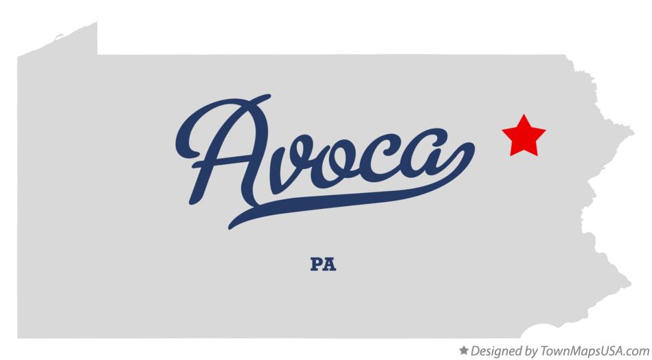 Map of Avoca Pennsylvania PA