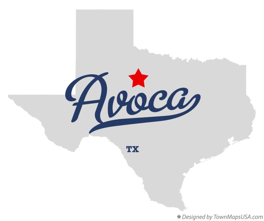 Map of Avoca Texas TX