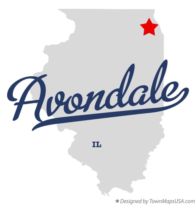 Map of Avondale Illinois IL