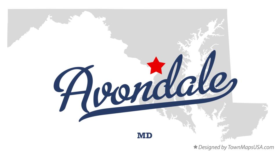 Map of Avondale Maryland MD